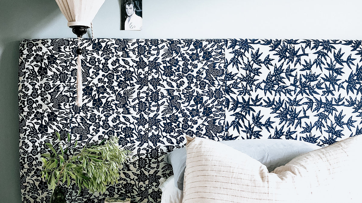 How finding this indigo fabric sparked a bedroom makeover. - Ramble Interiors