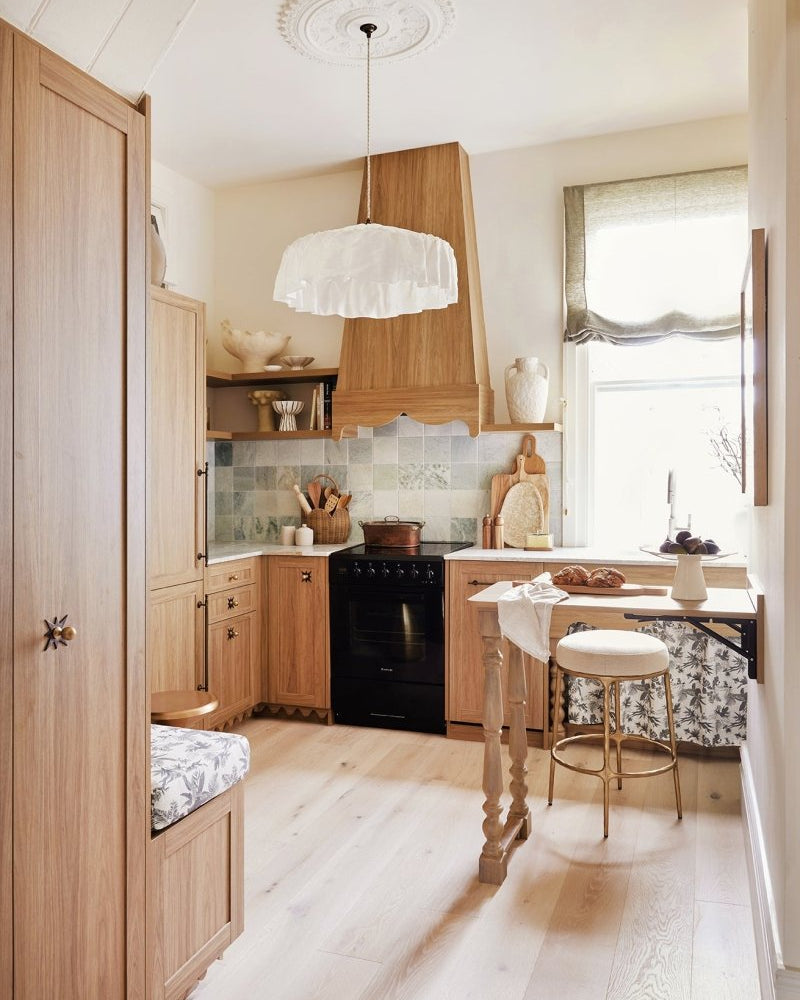 Vaucluse ruffle linen pendant light shade ivory 50CM - 1M DIA - Ramble Interiors