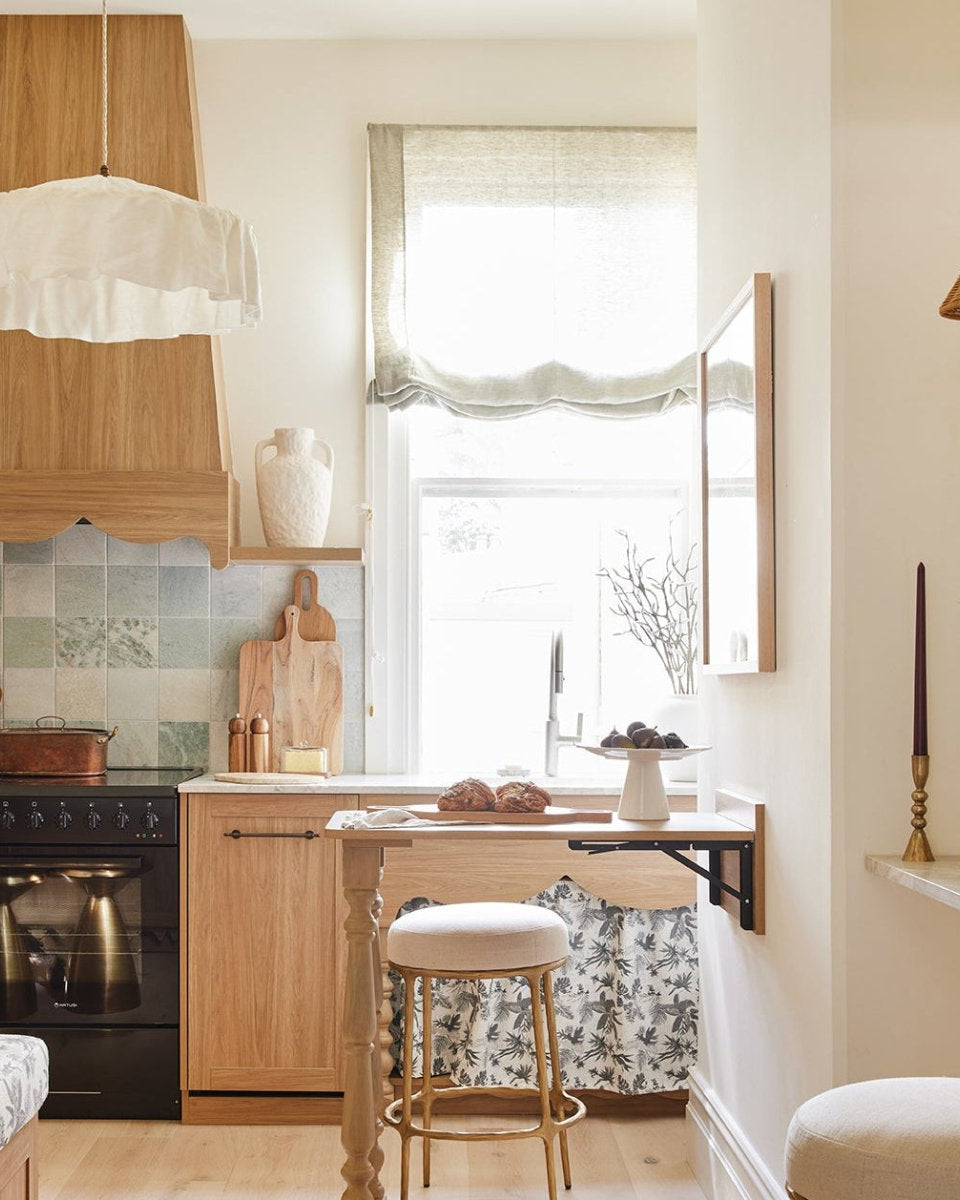 Vaucluse ruffle linen pendant light shade ivory 50CM - 1M DIA - Ramble Interiors