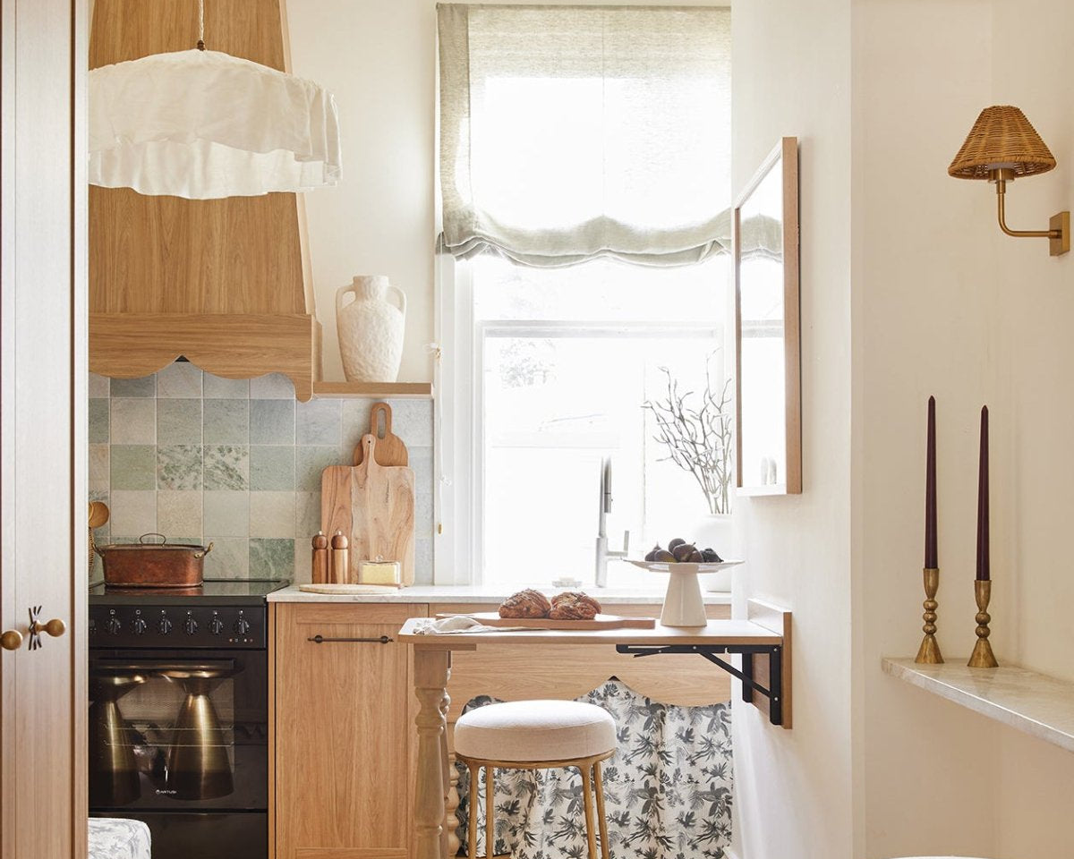Vaucluse ruffle linen pendant light shade ivory 50CM - 1M DIA - Ramble Interiors