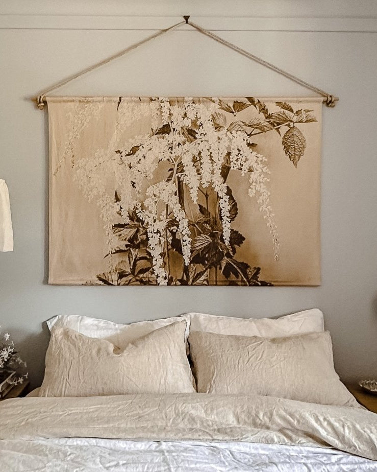 Betsy floral linen wall hanging - landscape - Ramble Interiors