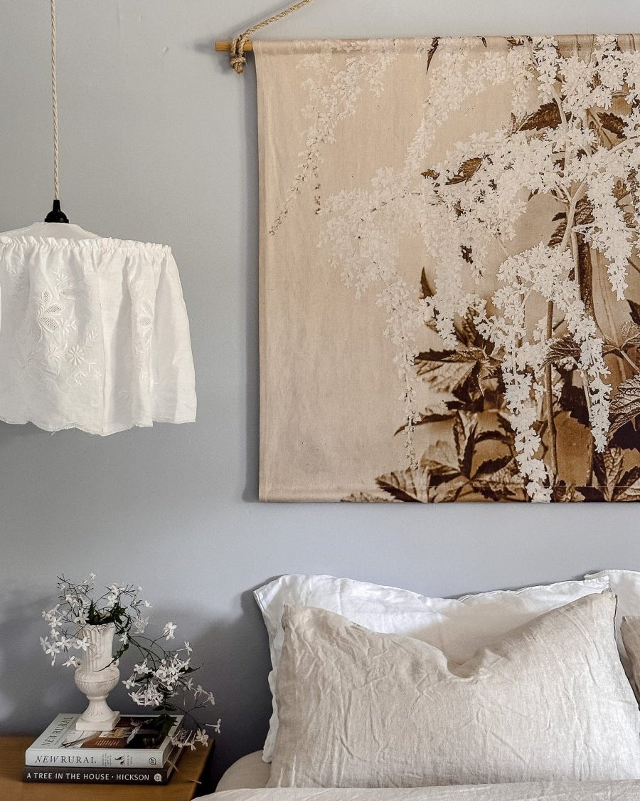 Betsy floral linen wall hanging - landscape - Ramble Interiors