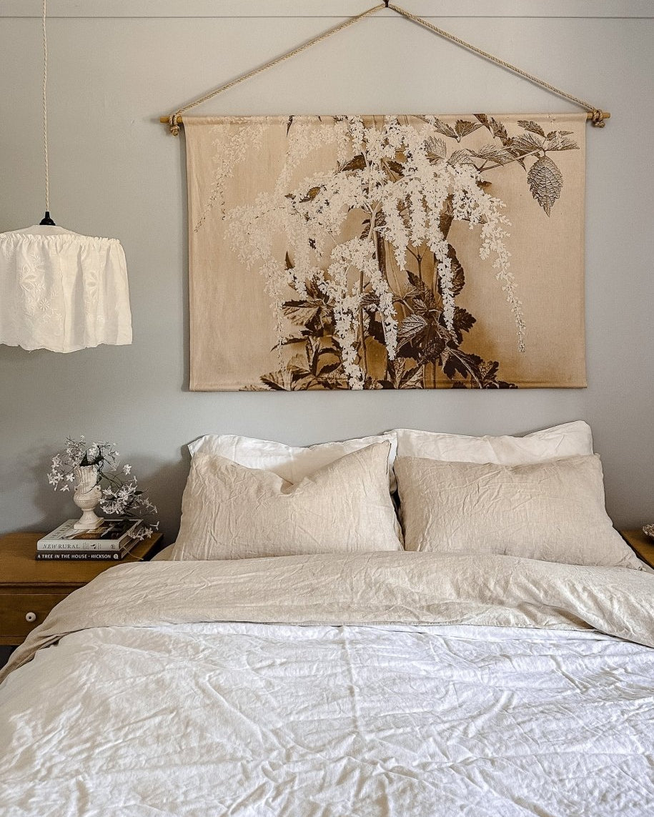 Betsy floral linen wall hanging - landscape - Ramble Interiors