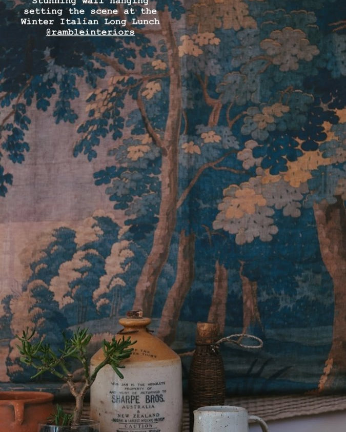 XL Blue Tapestry wall hanging - Ramble Interiors