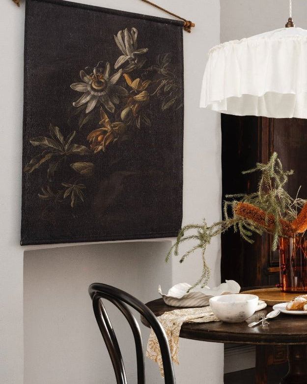 Passion Flowers linen wall hanging - Ramble Interiors