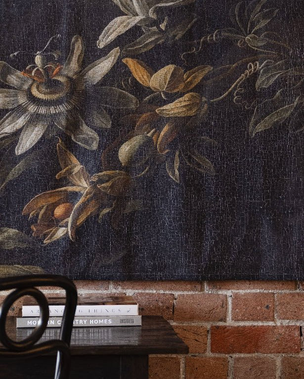 Passion Flowers linen wall hanging - Ramble Interiors