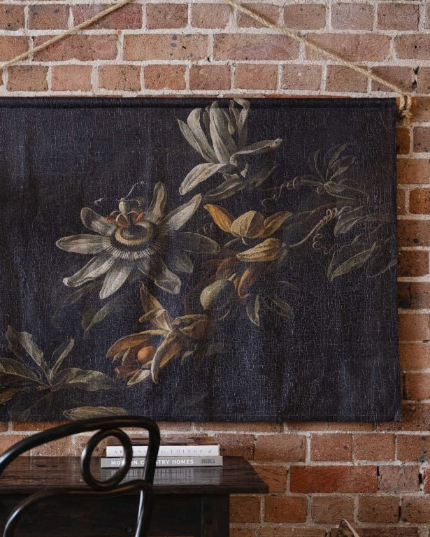 Passion Flowers linen wall hanging - Ramble Interiors