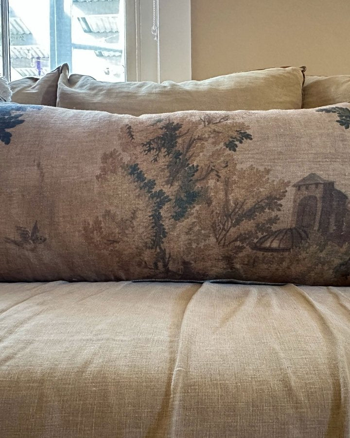 Golden village tapestry cushion - Ramble Interiors