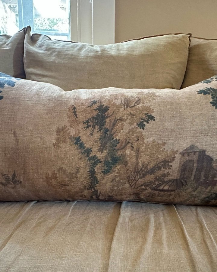 Golden village tapestry cushion - Ramble Interiors