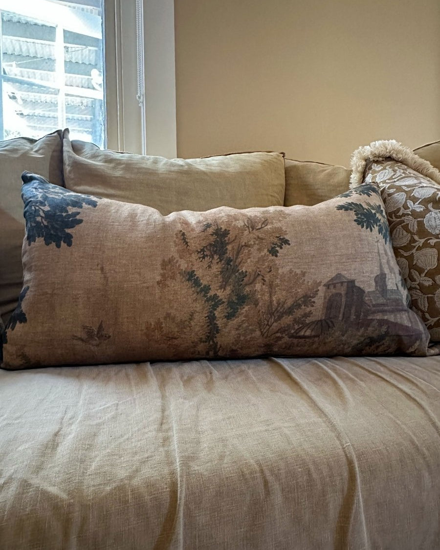 Golden village tapestry cushion - Ramble Interiors