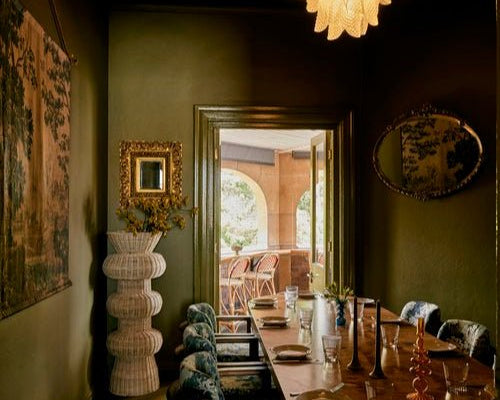 Golden tapestry linen wall hanging - Ramble Interiors