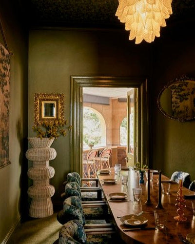 Golden tapestry linen wall hanging - Ramble Interiors