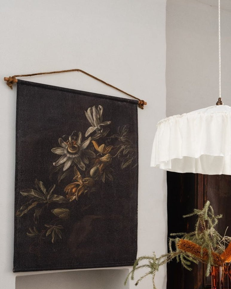 Vaucluse ruffle linen pendant light shade ivory 60CM - 1M DIA - Ramble Interiors