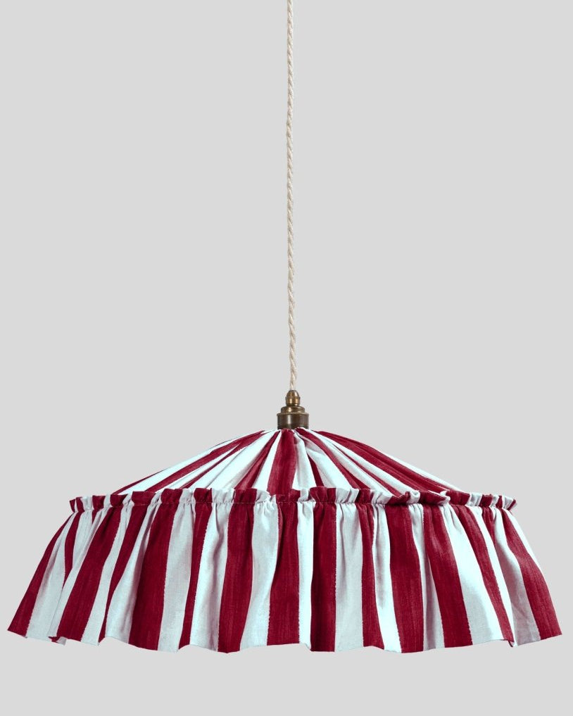 Harriet Stripe ruffle pendant light shade - Ramble Interiors