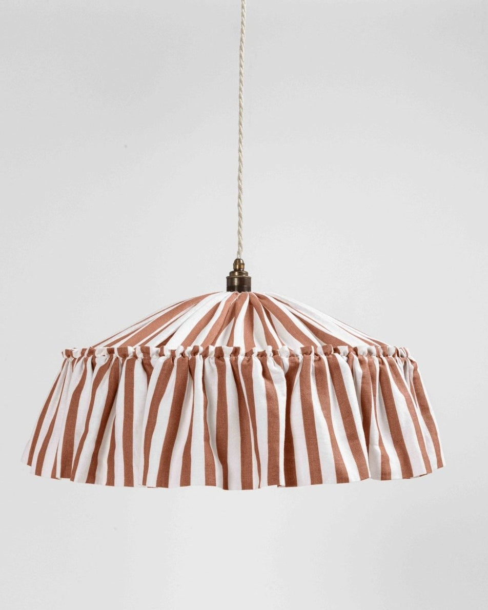 Harriet Stripe ruffle pendant light shade - Ramble Interiors