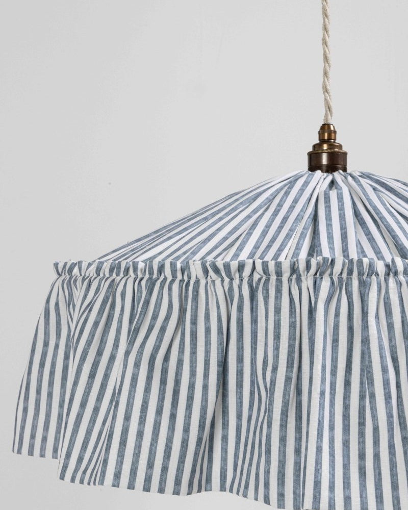 Harriet Stripe ruffle pendant light shade - Ramble Interiors
