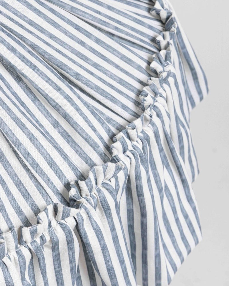 Harriet Stripe ruffle pendant light shade - Ramble Interiors