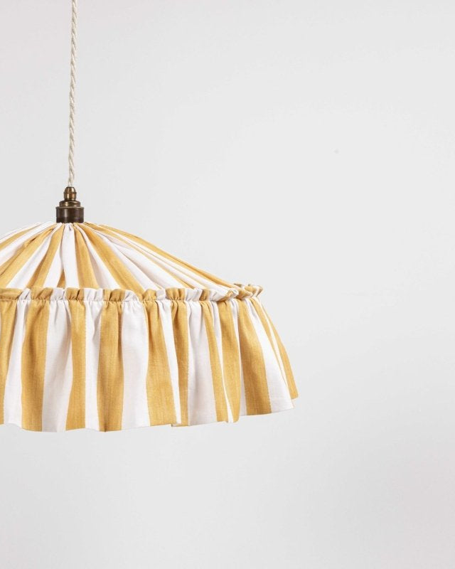Harriet Stripe ruffle pendant light shade - Ramble Interiors