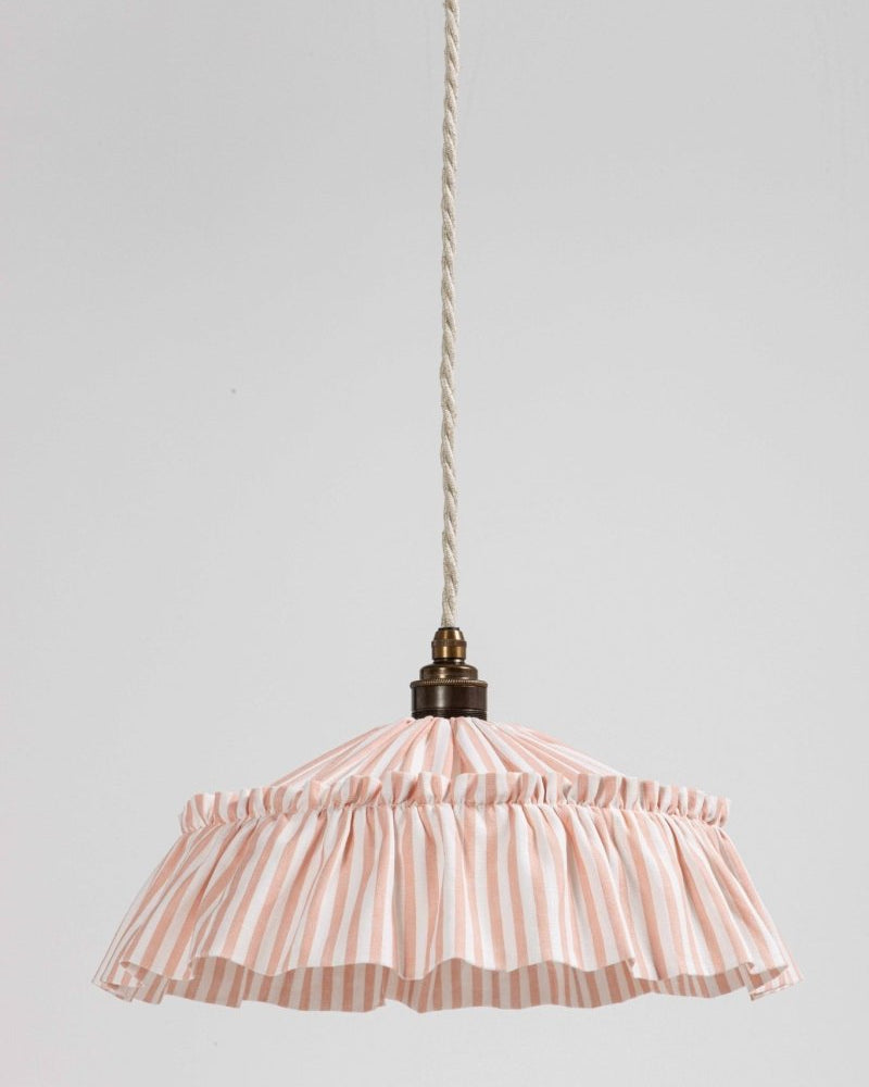 Harriet Stripe ruffle pendant light shade - Ramble Interiors