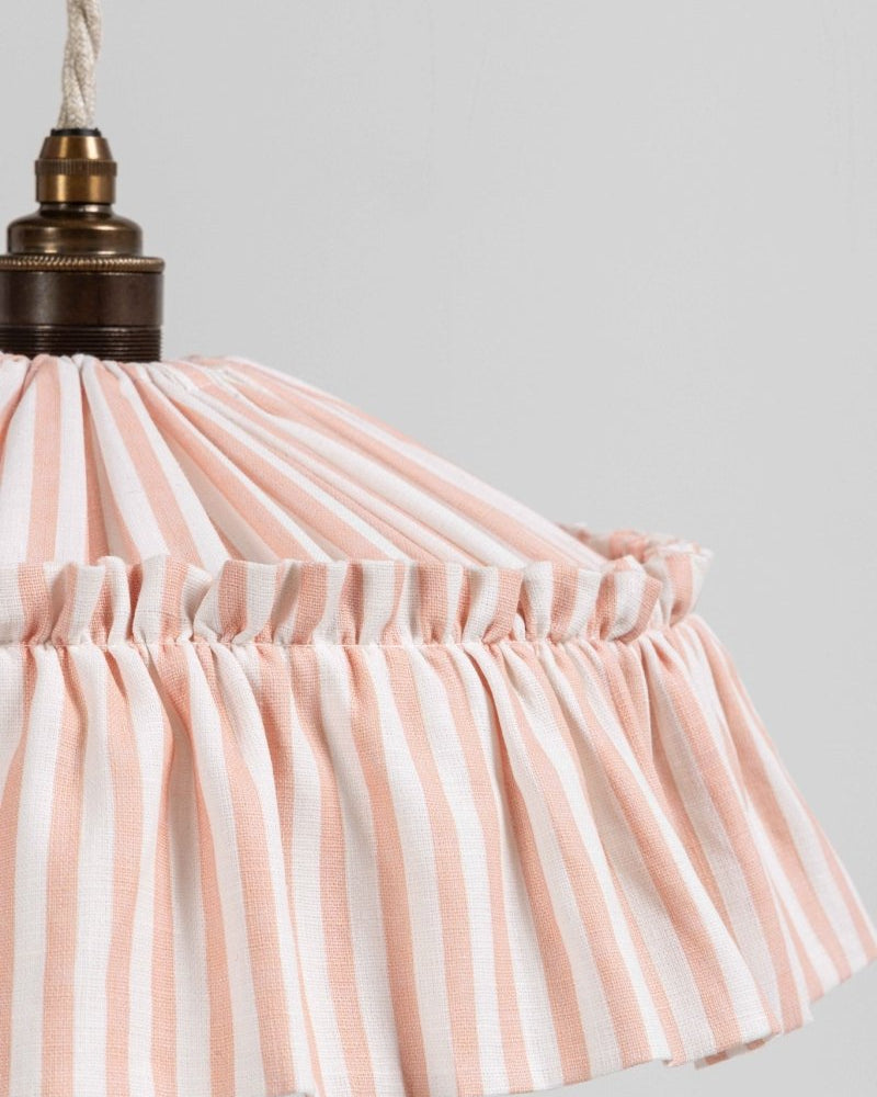 Harriet Stripe ruffle pendant light shade - Ramble Interiors