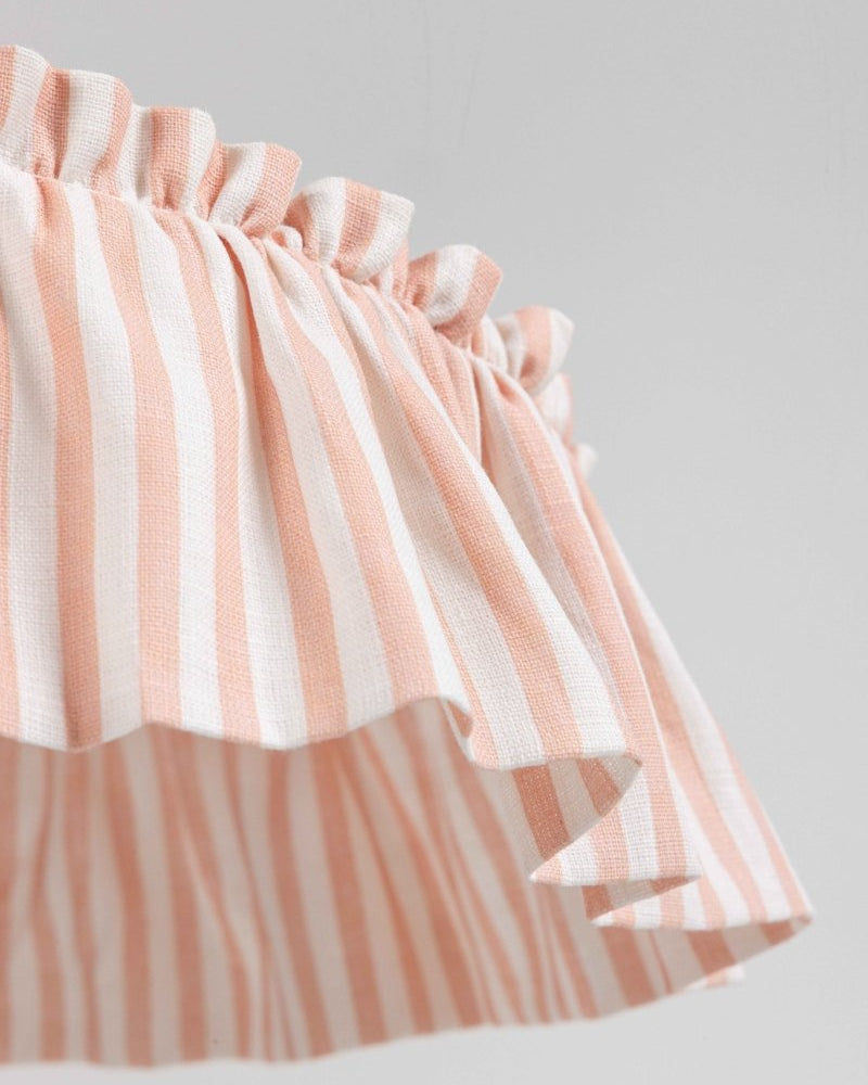 Harriet Stripe ruffle pendant light shade - Ramble Interiors
