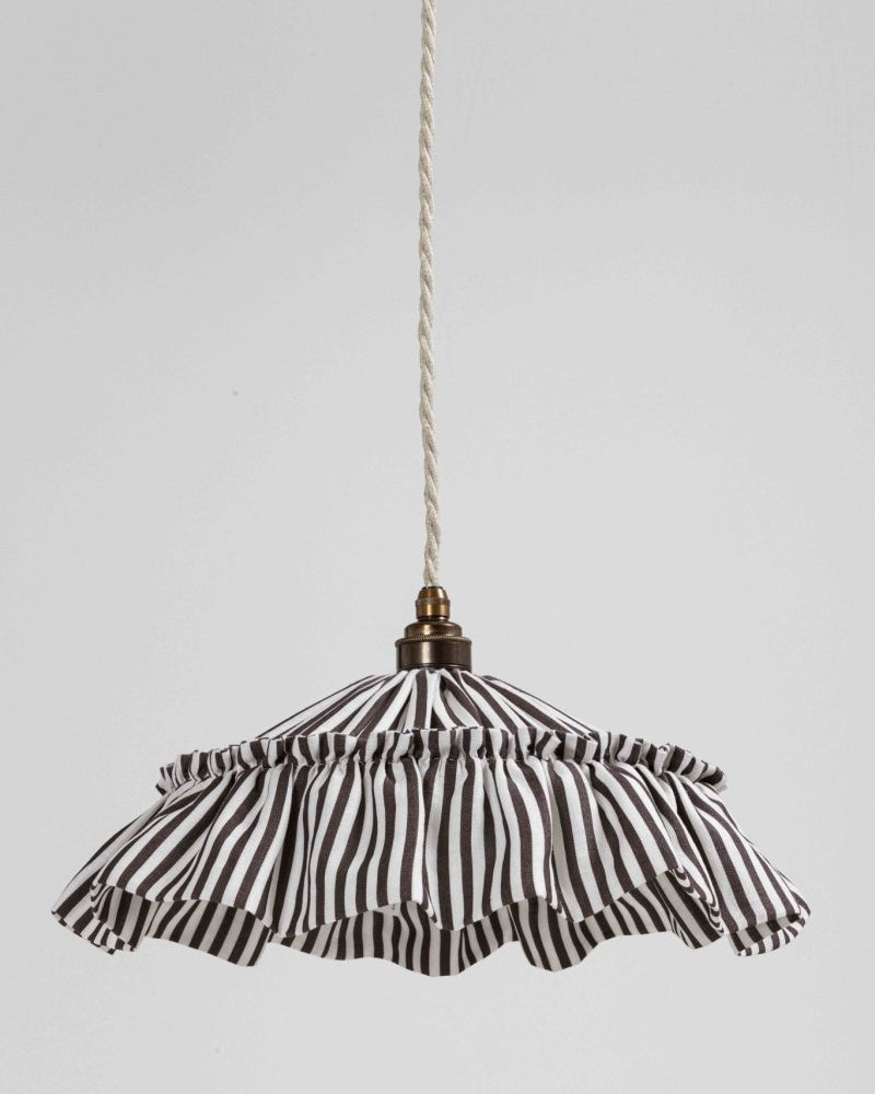 Harriet Stripe ruffle pendant light shade - Ramble Interiors