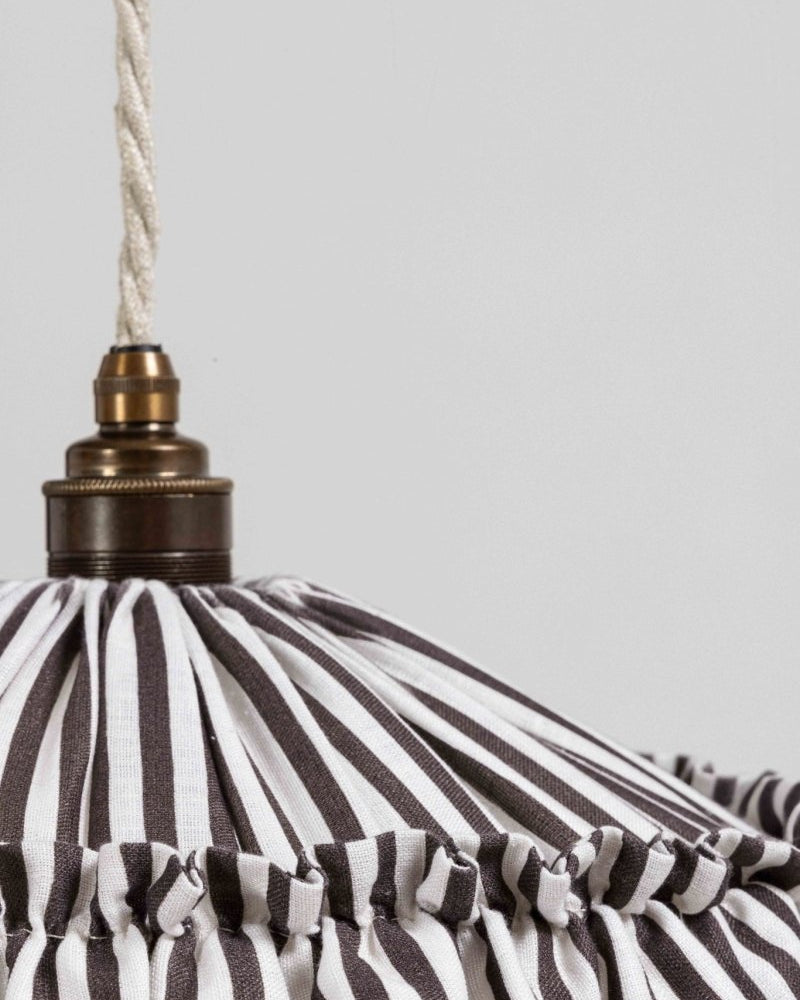 Harriet Stripe ruffle pendant light shade - Ramble Interiors