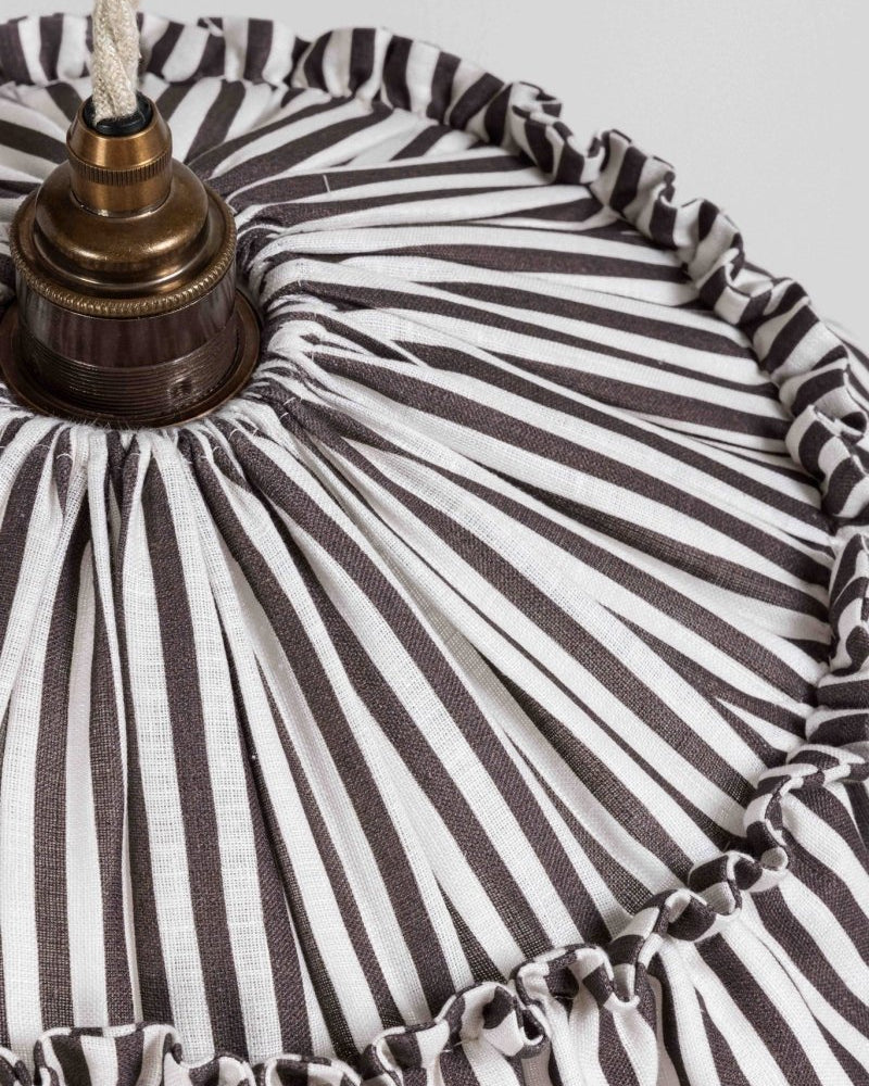 Harriet Stripe ruffle pendant light shade - Ramble Interiors