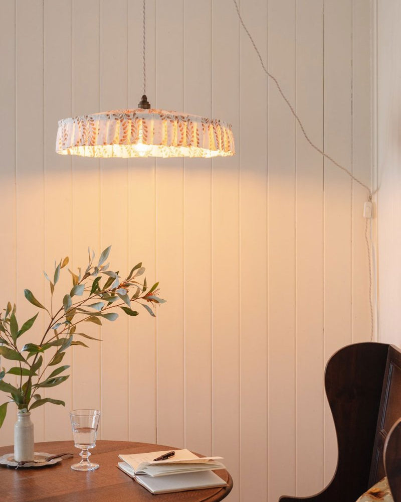 Lydia - shallow pleat pendant light shade - Ramble Interiors