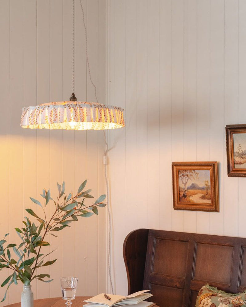 Lydia - shallow pleat pendant light shade - Ramble Interiors