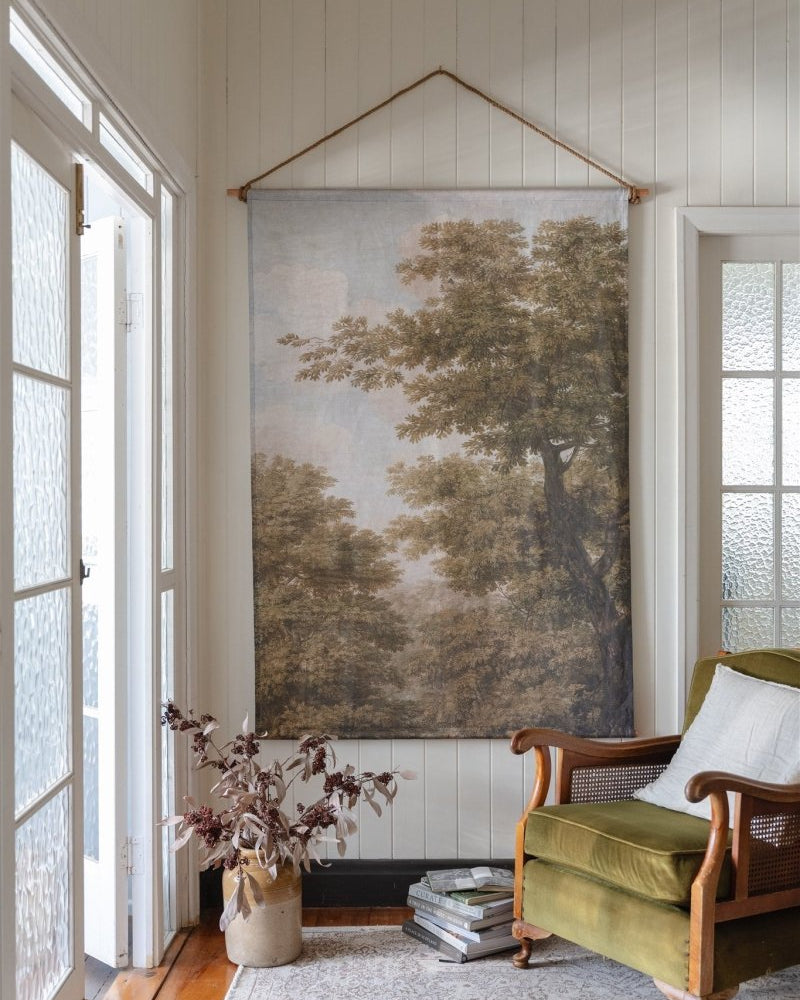 Foliage II Portrait linen wall hanging - Ramble Interiors