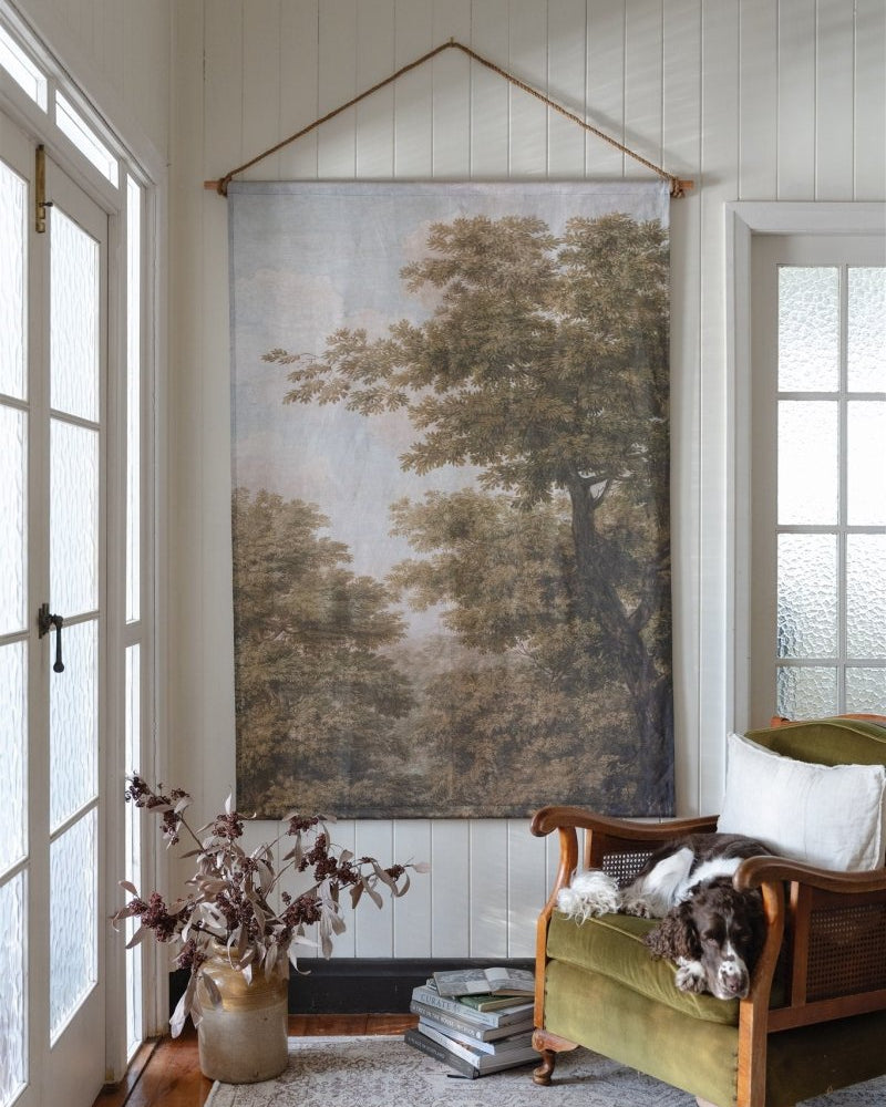 Foliage II Portrait linen wall hanging - Ramble Interiors