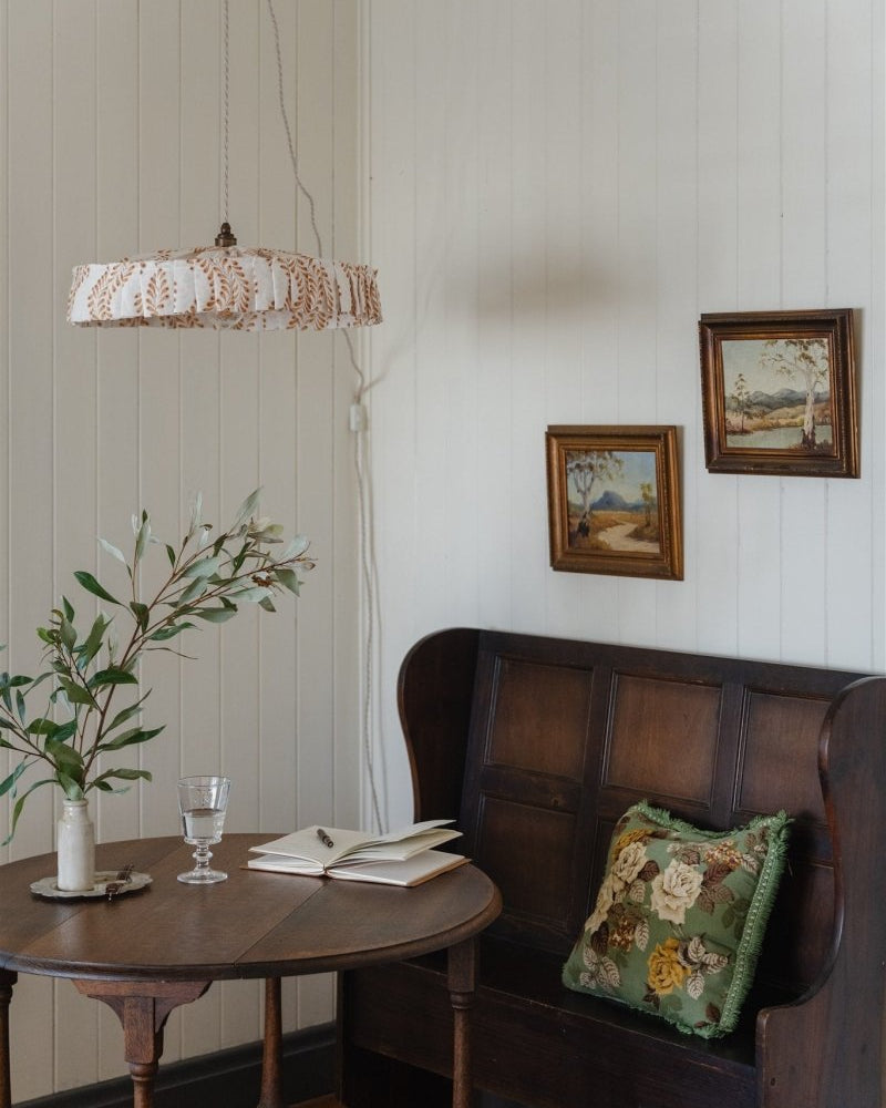 Lydia - shallow pleat pendant light shade - Ramble Interiors