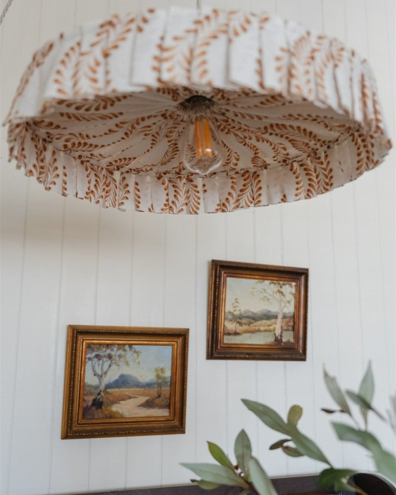 Lydia - shallow pleat pendant light shade - Ramble Interiors