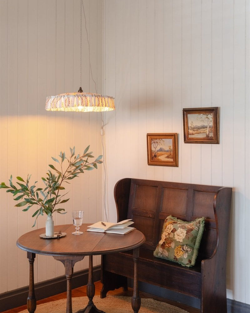 Lydia - shallow pleat pendant light shade - Ramble Interiors