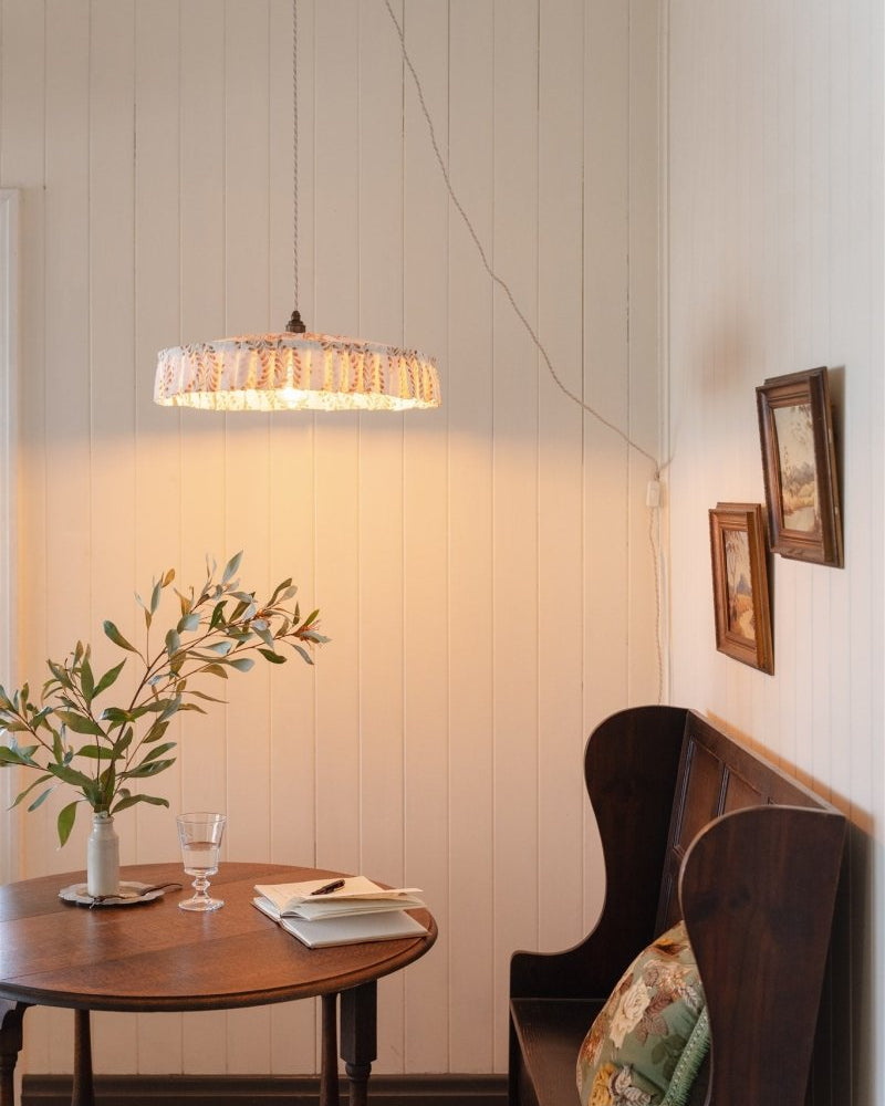 Lydia - shallow pleat pendant light shade - Ramble Interiors