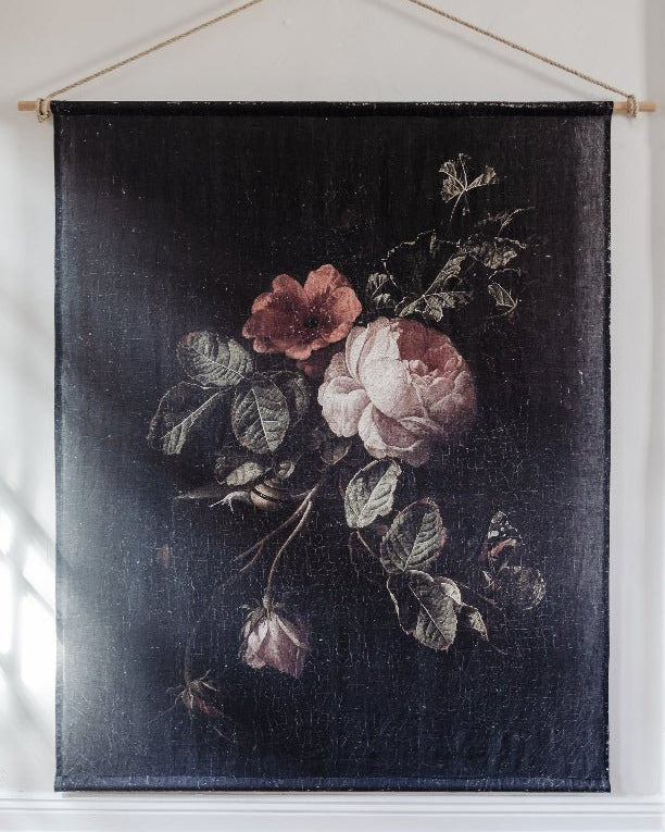 Roses & Insects linen wall hanging - Ramble Interiors