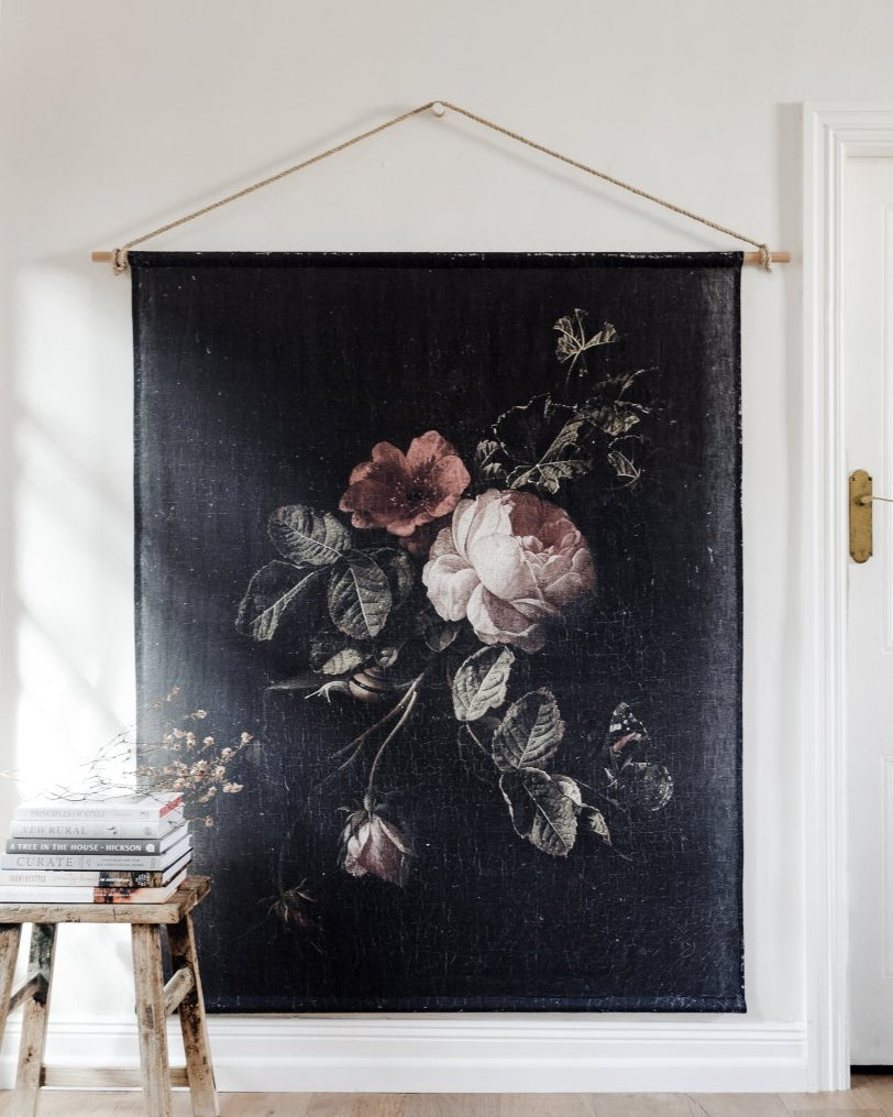Roses & Insects linen wall hanging - Ramble Interiors