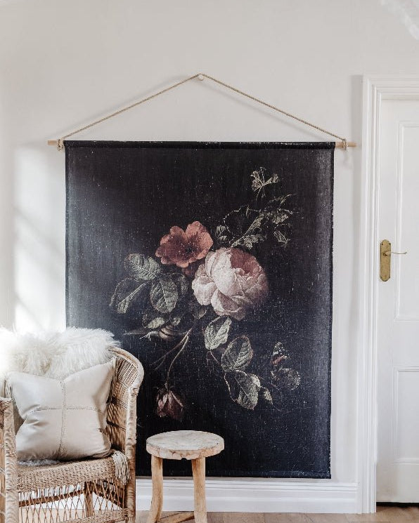 Roses & Insects linen wall hanging - Ramble Interiors