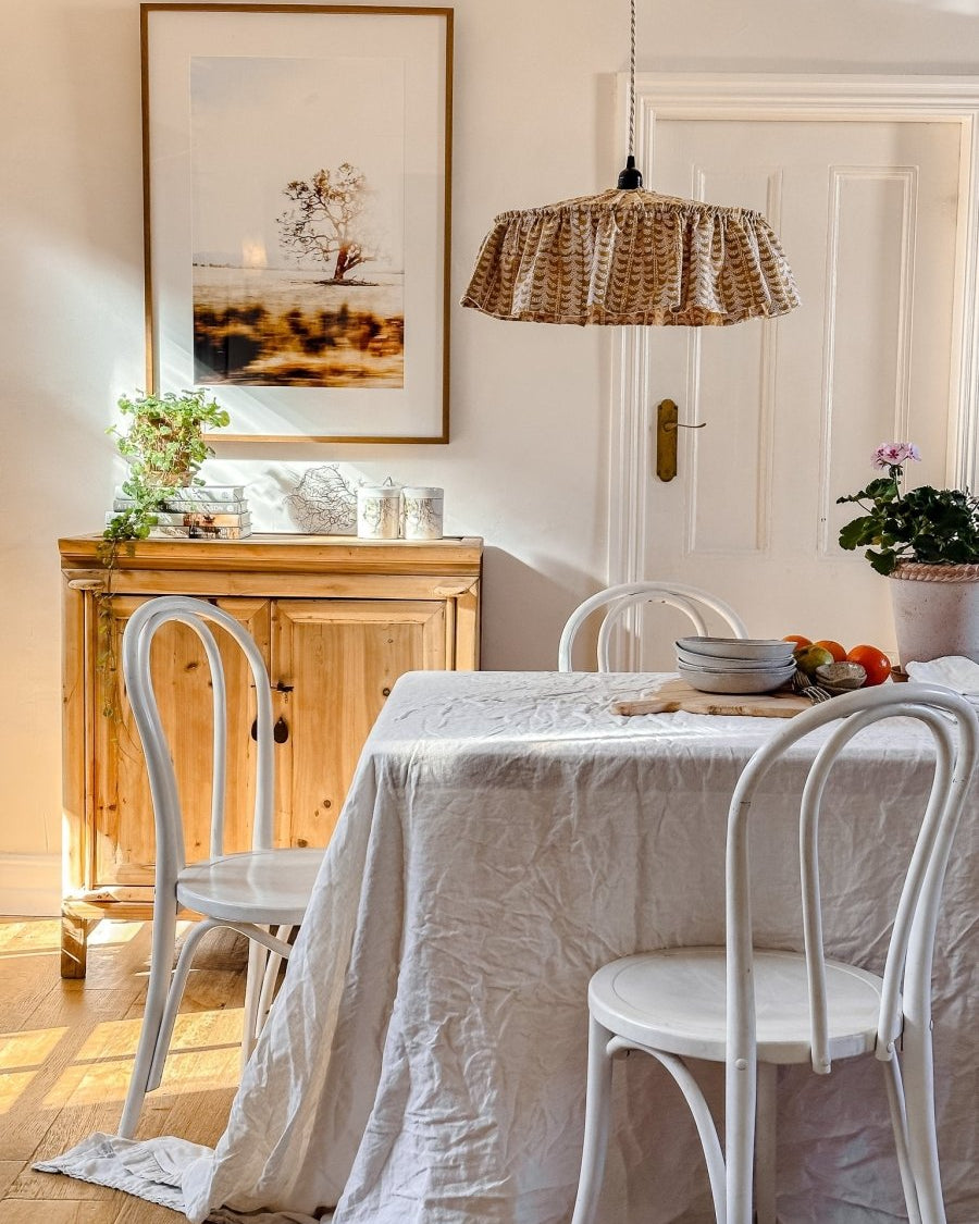 Cotswolds ruffle saffron pendant light shade - Ramble Interiors