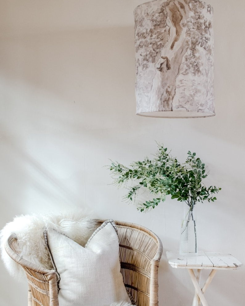 Trees linen pendant light shade I - Ramble Interiors