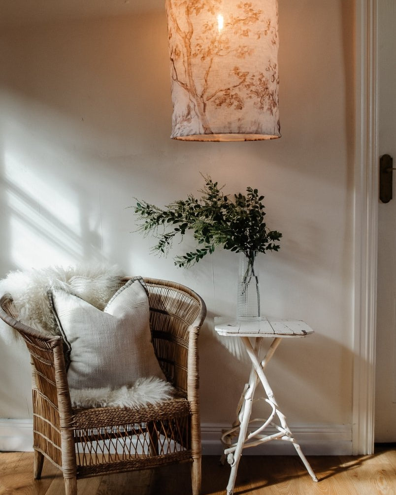 Trees linen pendant light shade II - Ramble Interiors