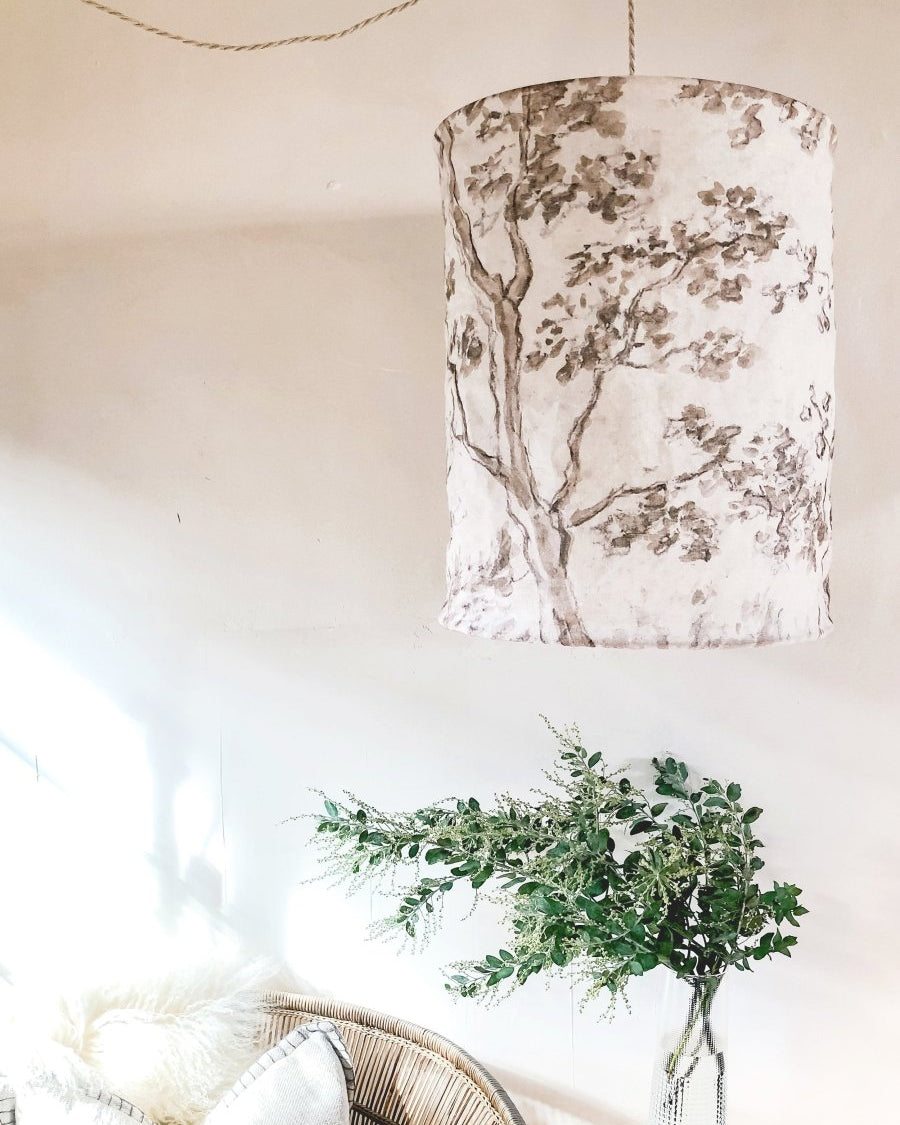 Trees linen pendant light shade II - Ramble Interiors