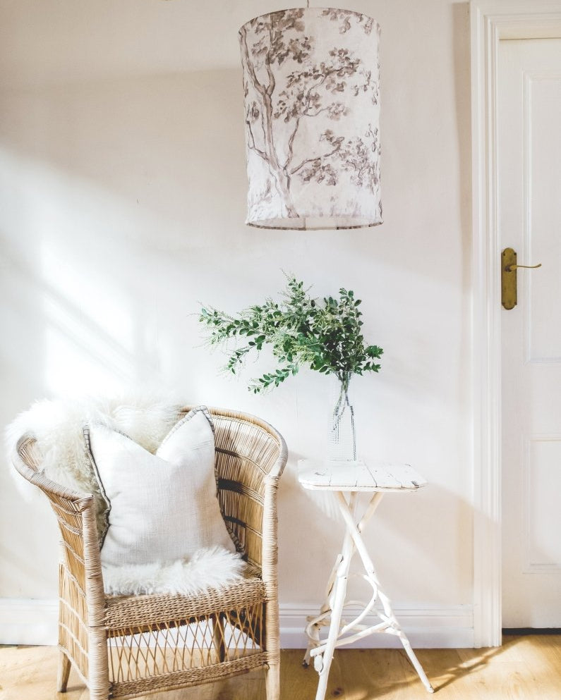 Trees linen pendant light shade II - Ramble Interiors