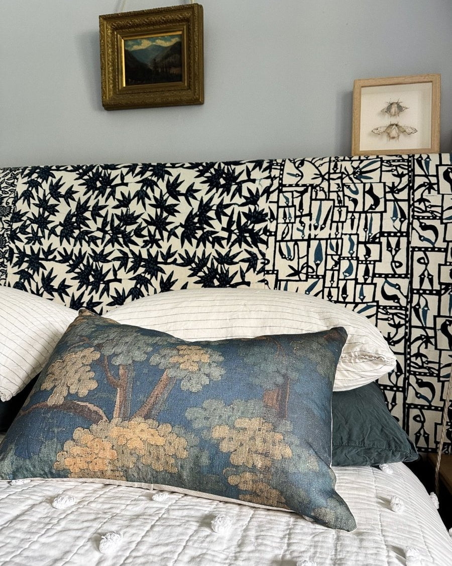 Blue tapestry cushion - Ramble Interiors
