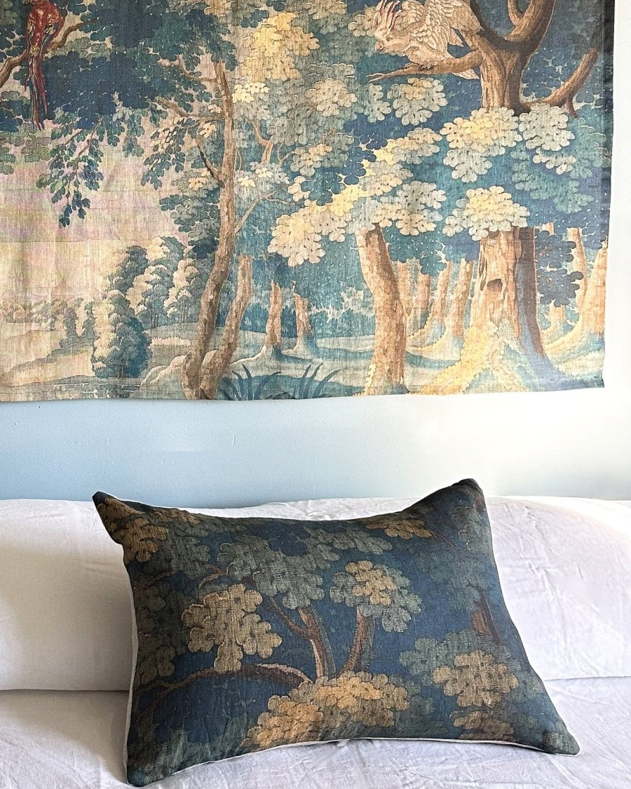 Blue tapestry cushion - Ramble Interiors