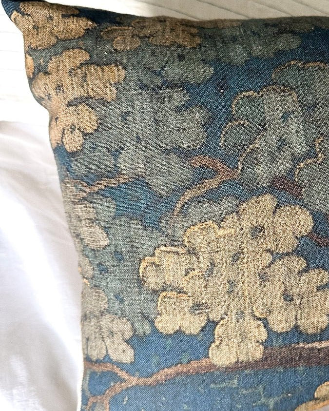 Blue tapestry cushion - Ramble Interiors