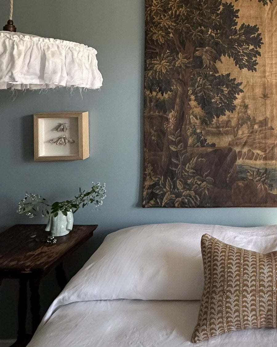 Golden tapestry linen wall hanging - Ramble Interiors
