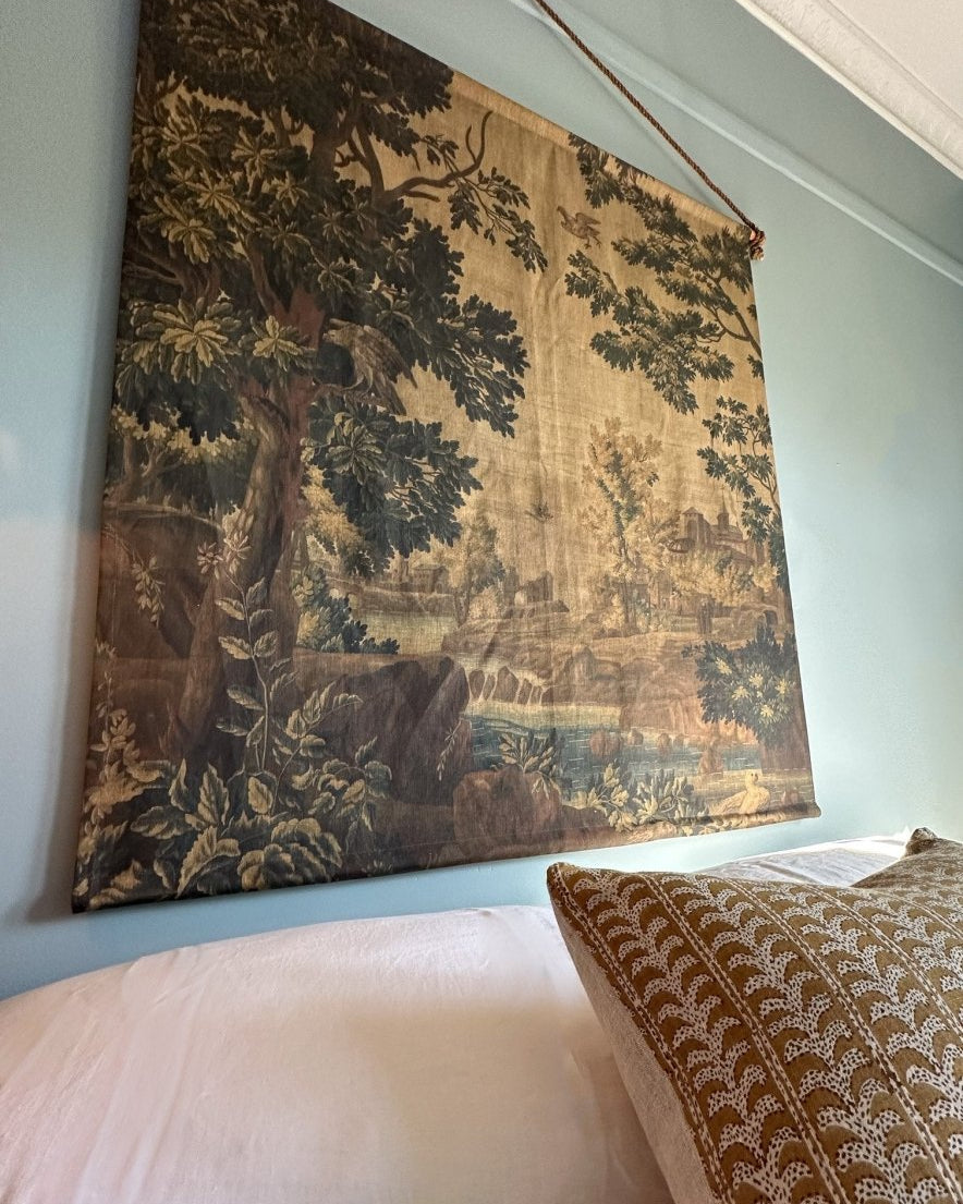 Golden tapestry linen wall hanging - Ramble Interiors