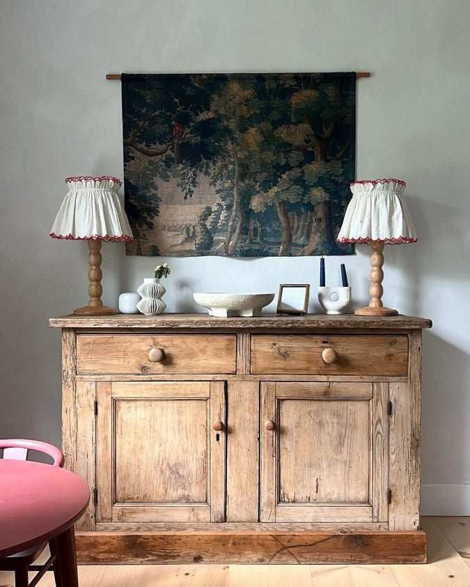 Blue tapestry linen wall hanging - Ramble Interiors
